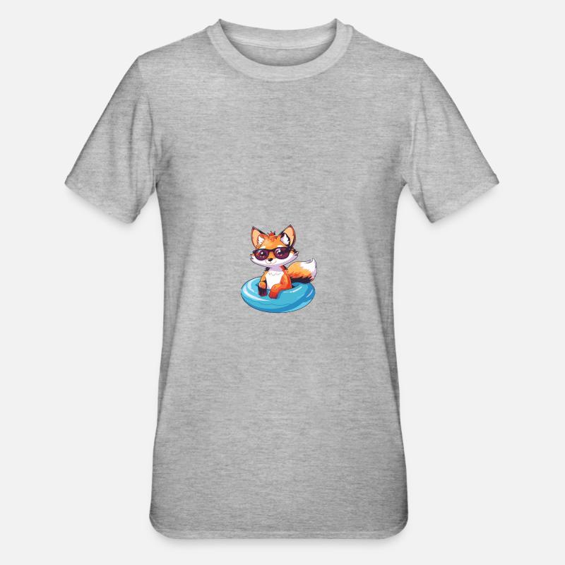 Fox Comic Cool - Unisex Polycotton T-Shirt - heather grey