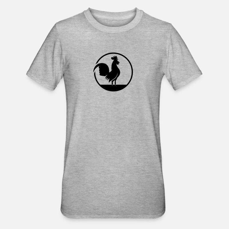 le chant du coq - T-shirt polycoton Unisexe - gris chiné