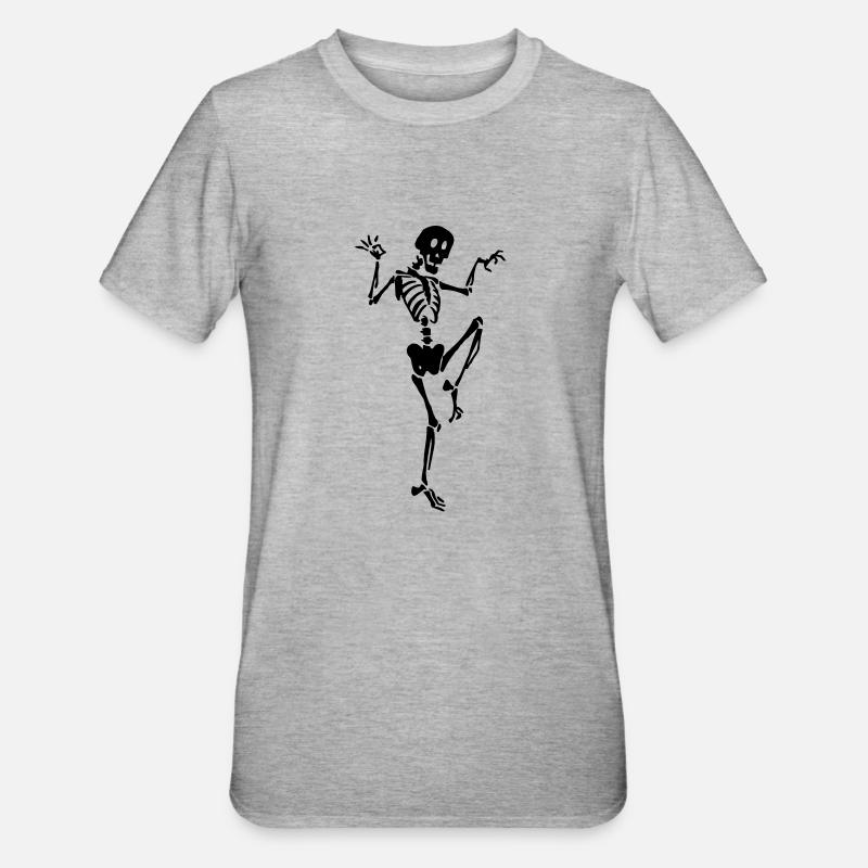 Le skeleton - T-shirt polycoton Unisexe - gris chiné