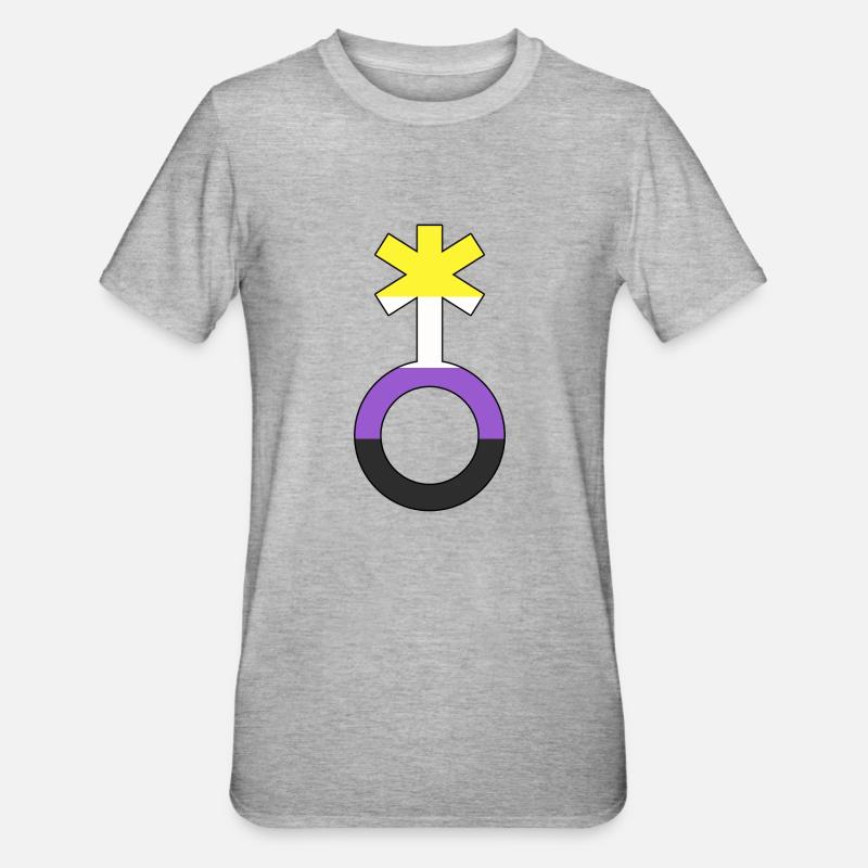 Non-binary symbol non-binary non-binary gender - Unisex Polycotton T-Shirt - heather grey