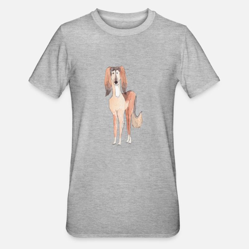 Saluki Fun - Unisex Polycotton T-Shirt - heather grey