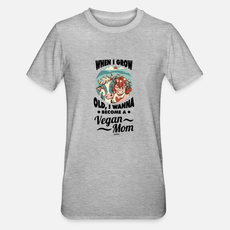 Mädchen wird Veganerin - Unisex Polycotton T-Shirt - Grau meliert