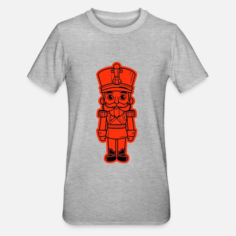 Nutcracker Christmas Icon - Unisex Polycotton T-Shirt - heather grey