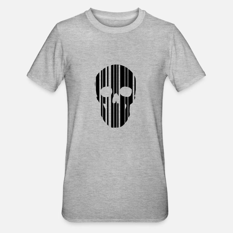 crâne de code à barres - T-shirt polycoton Unisexe - gris chiné