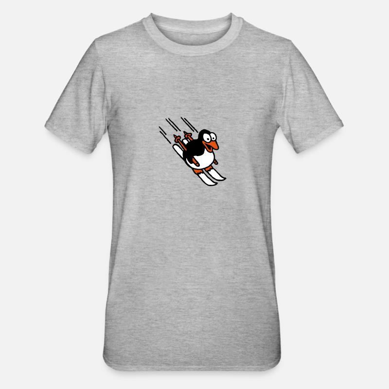 pinguin_ski_022011_e_3c - T-shirt polycoton Unisexe - gris chiné