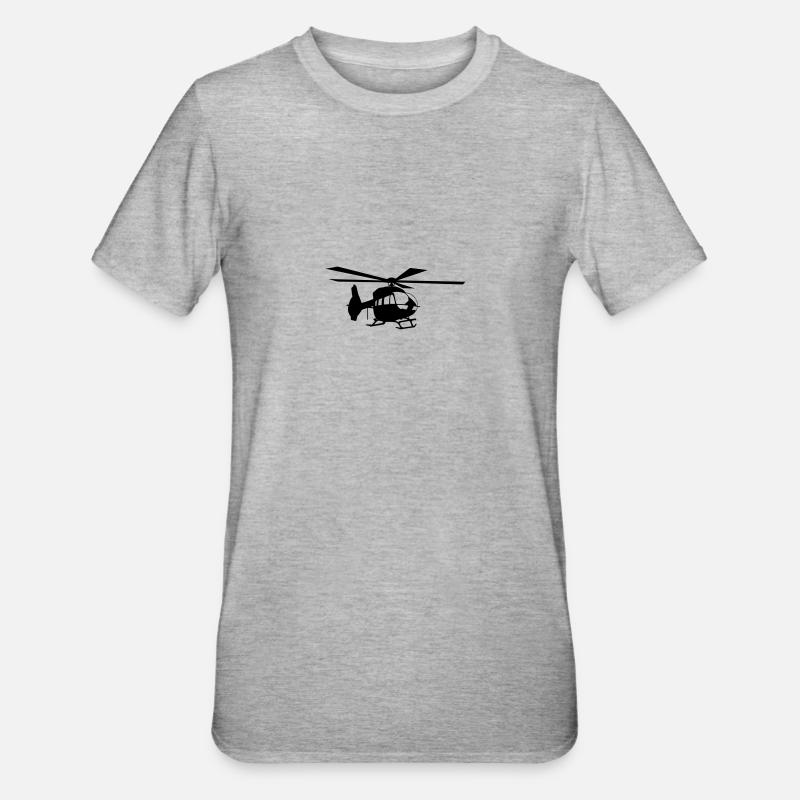 Helicopter H145 avec rotor à 5 feuilles - T-shirt polycoton Unisexe - gris chiné
