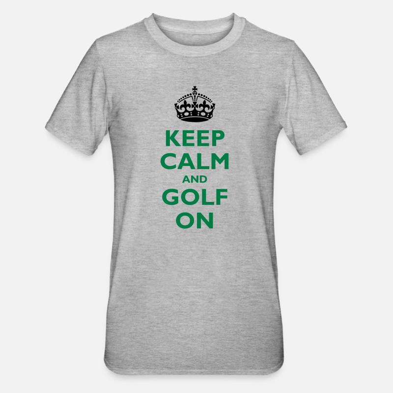 Keep calm and golf on - T-shirt polycoton Unisexe - gris chiné