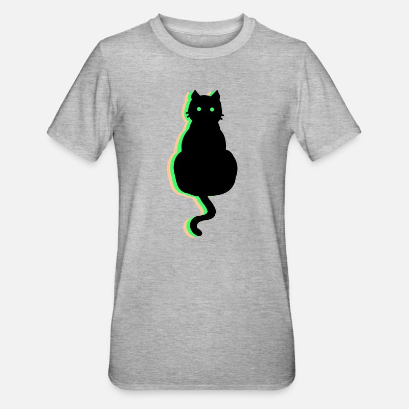 Chat néon - T-shirt polycoton Unisexe - gris chiné