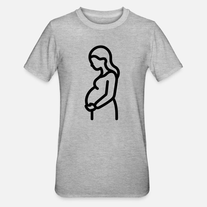 grossesse - T-shirt polycoton Unisexe - gris chiné