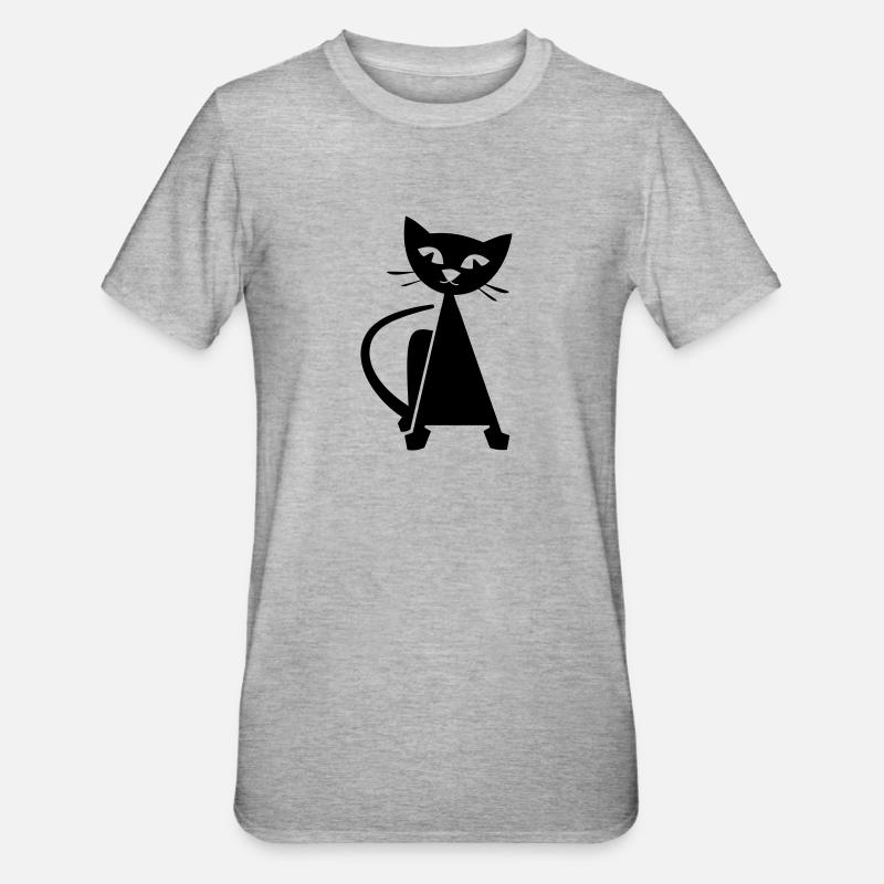 chat - T-shirt polycoton Unisexe - gris chiné