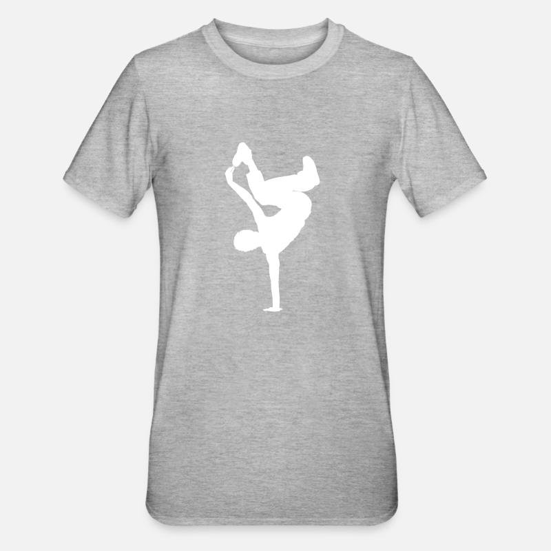 Breakdancer - Unisex Polycotton T-Shirt - Grau meliert