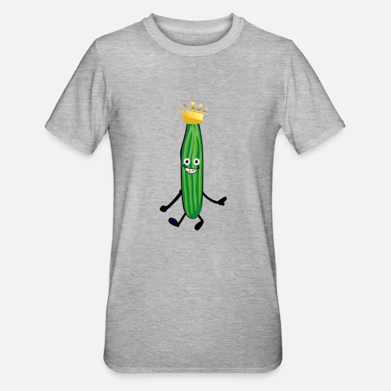 Concombres,Prince,Concombres,Concombre,Concombre,Concombre,Concombre,Couronne - T-shirt polycoton Unisexe - gris chiné