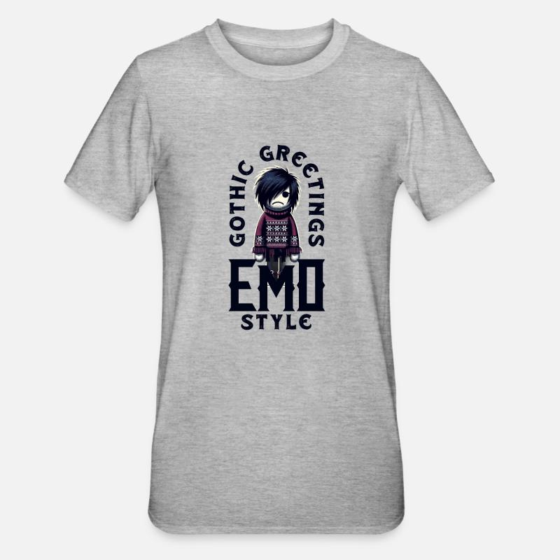 Gothic Greetings in Emo Style Emocore Aesthetic - Unisex Polycotton T-Shirt - heather grey