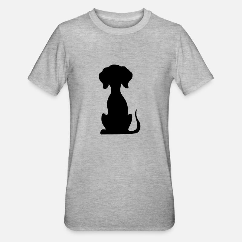 hund - Unisex Polycotton T-Shirt - Grau meliert