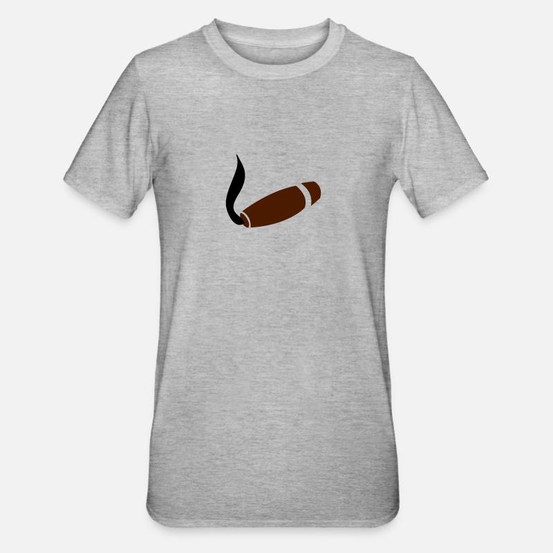 zigarre3 - Unisex Polycotton T-Shirt - Grau meliert