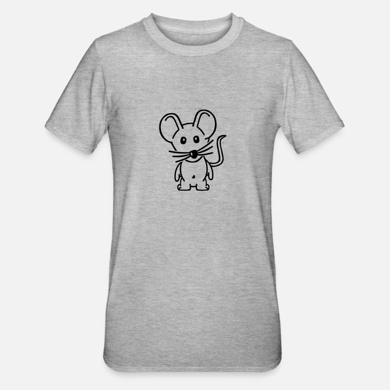Maus - Unisex Polycotton T-Shirt - Grau meliert