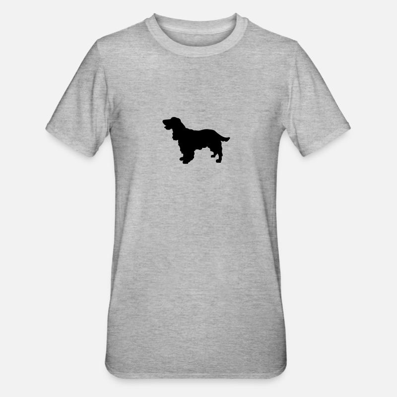 Cocker Spaniel Hund - Unisex Polycotton T-Shirt - Grau meliert