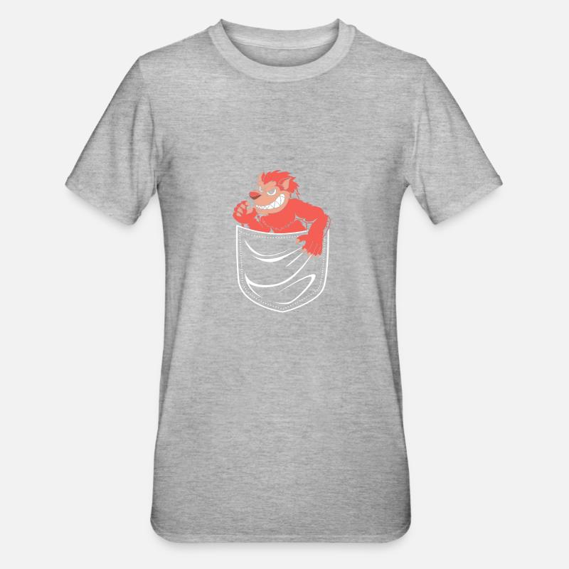Werwolf - Unisex Polycotton T-Shirt - Grau meliert