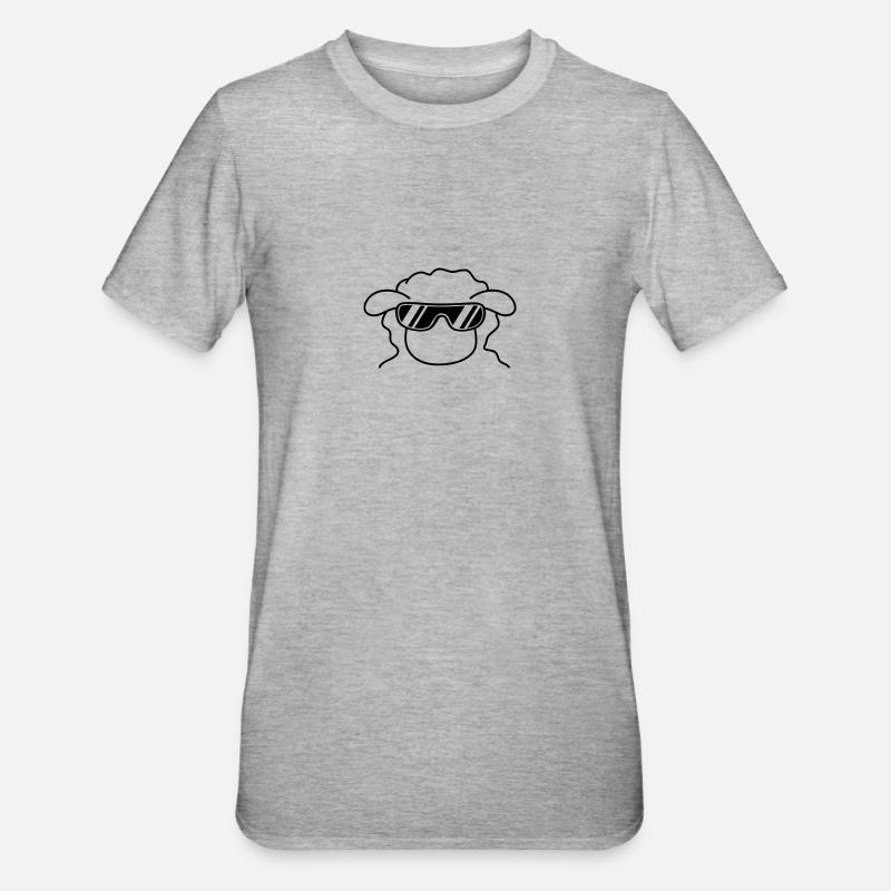 Cool Sheep Head - T-shirt polycoton Unisexe - gris chiné