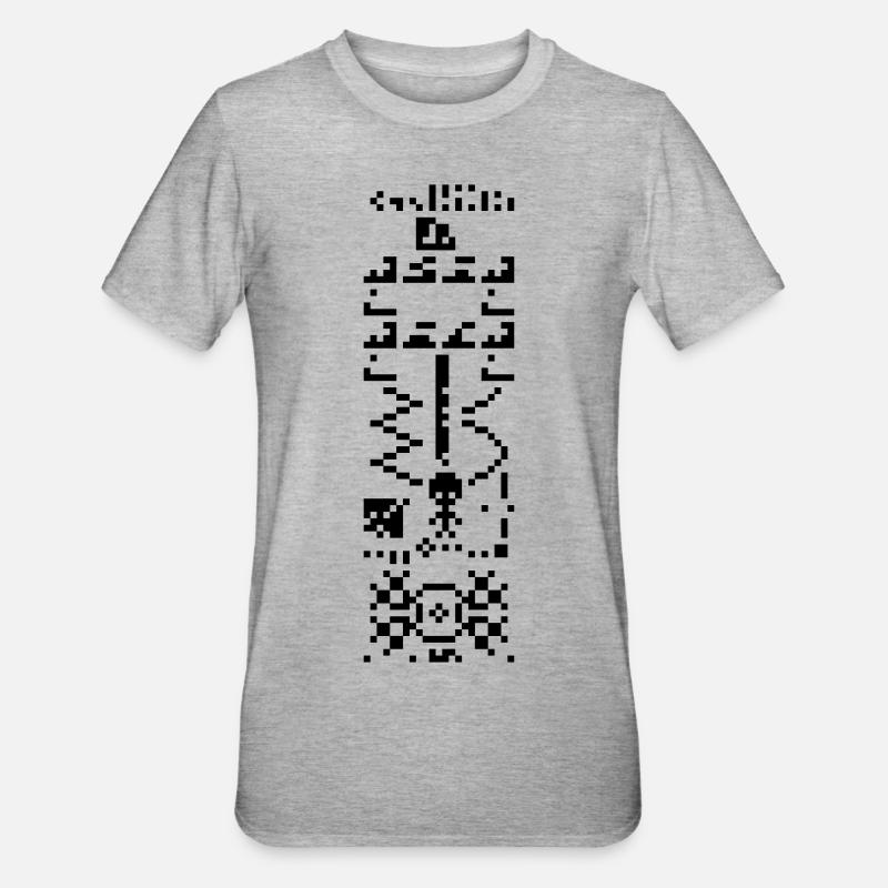 Arecibo Binary Message Answer Reply - Unisex Polycotton T-Shirt - heather grey