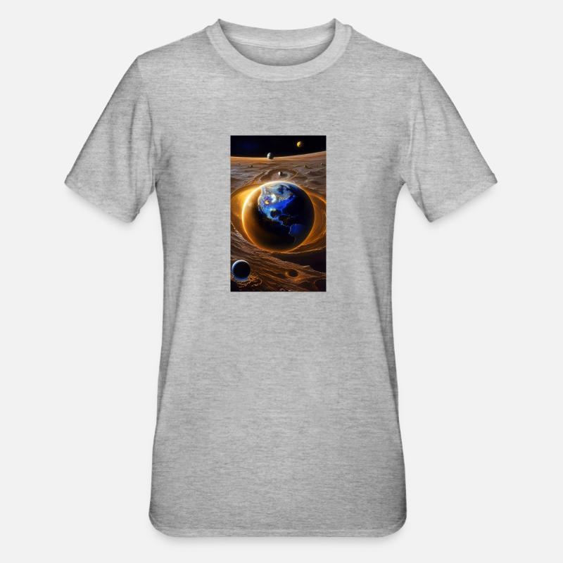Solar System | Planets | Space | Star - Unisex Polycotton T-Shirt - heather grey