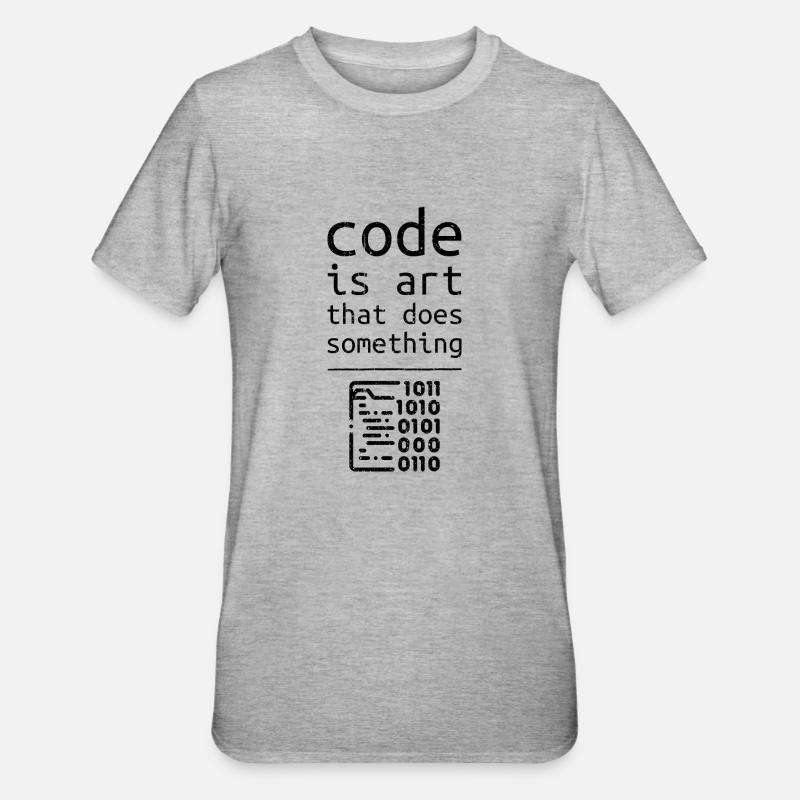 Code Coder Entwickler Programmierer Geschenk - Unisex Polycotton T-Shirt - Grau meliert