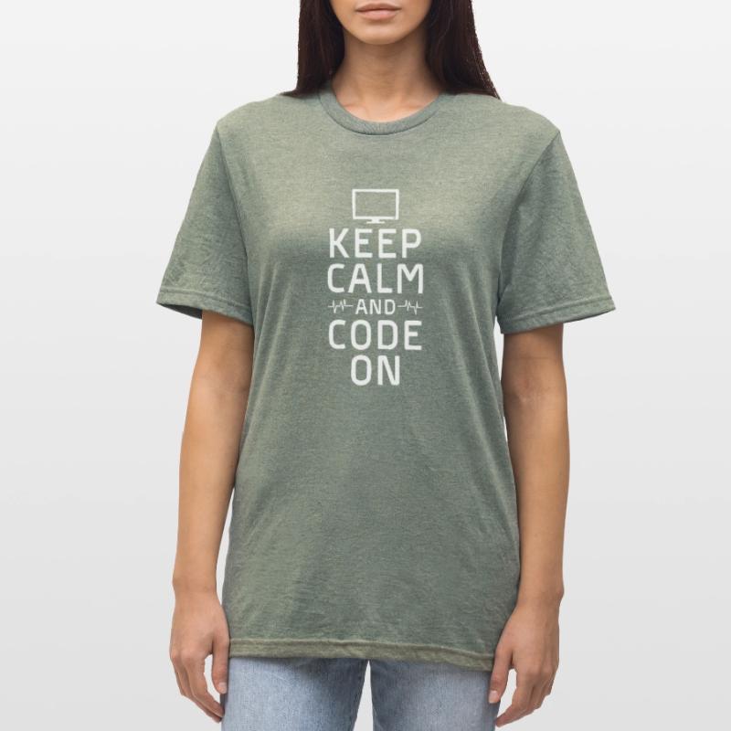 garder son calme et coder sur Design pour un codage T-shirt polycoton Unisexe