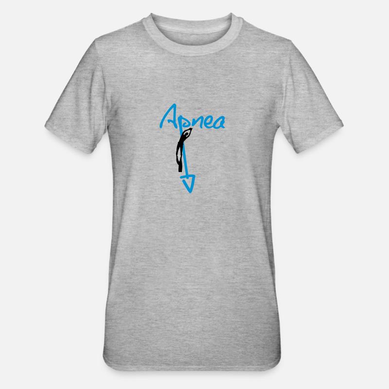 Apnea Script - Unisex Polycotton T-Shirt - Grau meliert