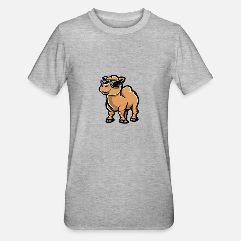 Kamel Cool Tier - Unisex Polycotton T-Shirt - Grau meliert