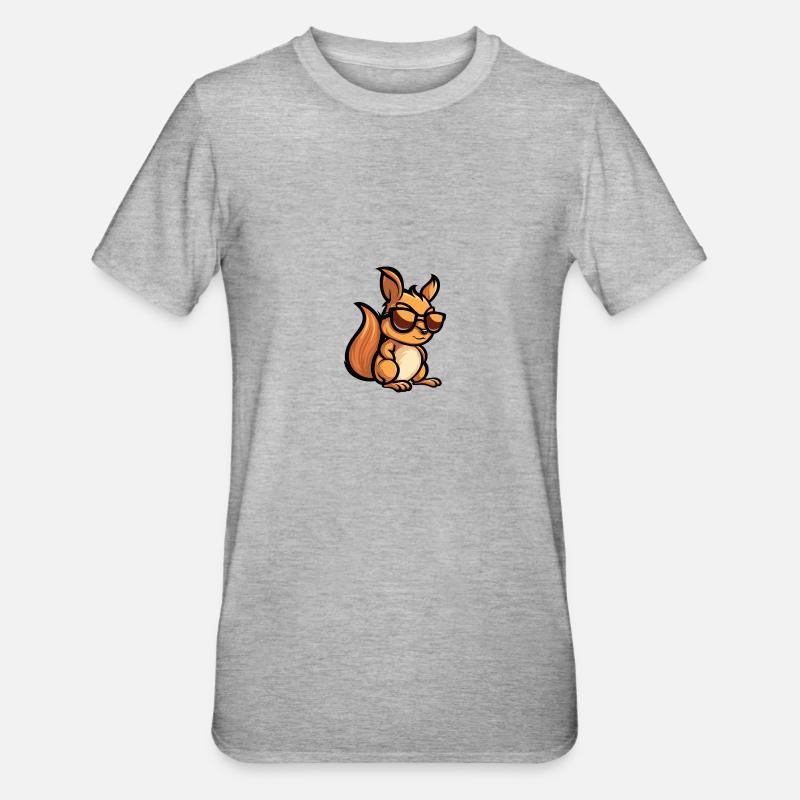 Eichhörnchen Cool Tier - Unisex Polycotton T-Shirt - Grau meliert
