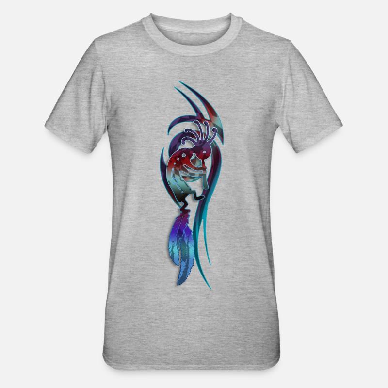 Fertilité Danse de Kokopelli - T-shirt polycoton Unisexe - gris chiné