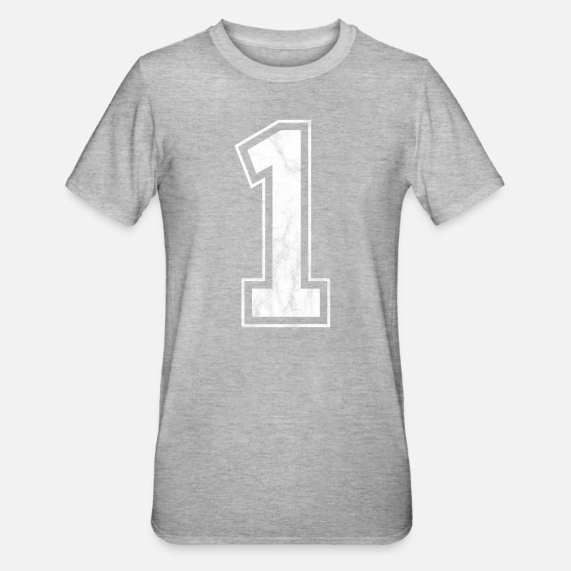 Nummer 1 - Unisex Polycotton T-Shirt - Grau meliert