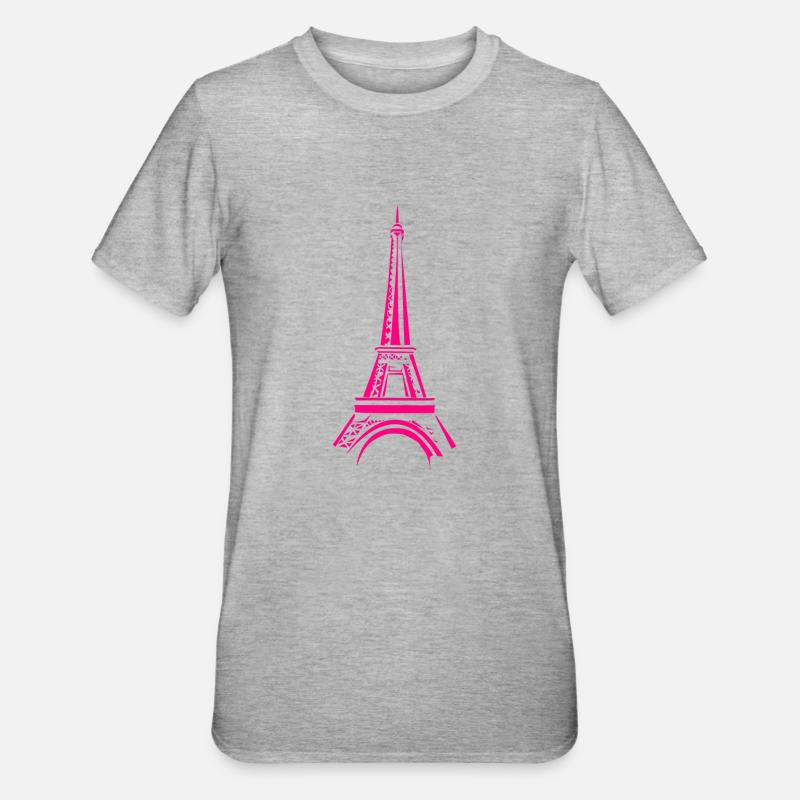 Tour Effeil rose - T-shirt polycoton Unisexe - gris chiné