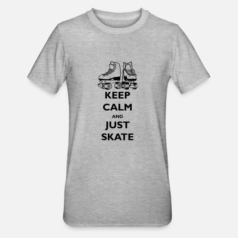 Keep calm : roller - T-shirt polycoton Unisexe - gris chiné