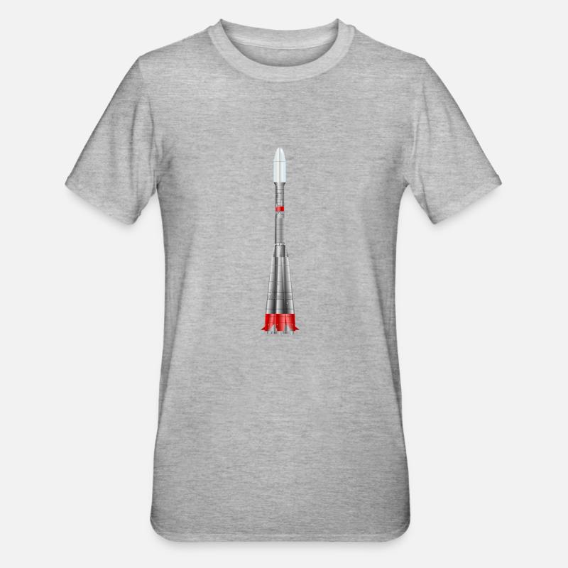 fusée Soyouz - T-shirt polycoton Unisexe - gris chiné