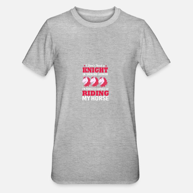 Springreiten Springpferd - Unisex Polycotton T-Shirt - Grau meliert