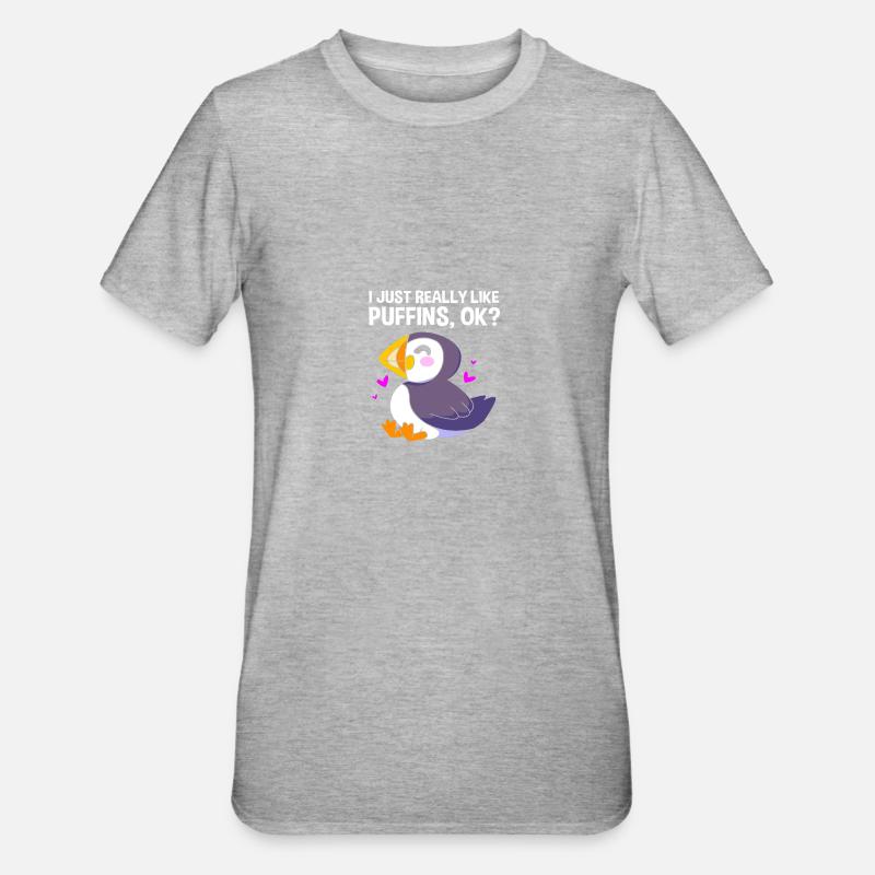 Macareux Papageientaucher - T-shirt polycoton Unisexe - gris chiné