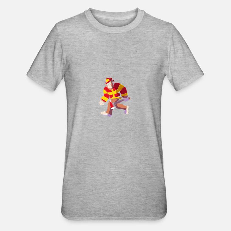 Pompier Pompier - T-shirt polycoton Unisexe - gris chiné