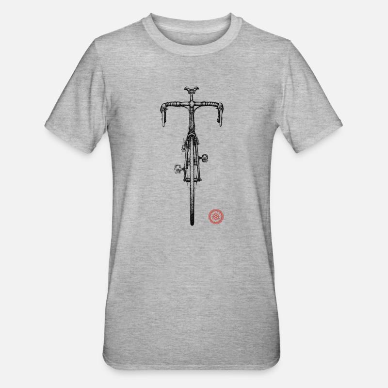 Bici da corsa - Maglietta unisex, mix cotone e poliestere - grigio melange