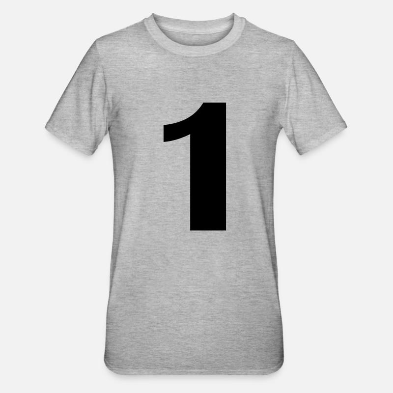 1 - Unisex Polycotton T-Shirt - Grau meliert