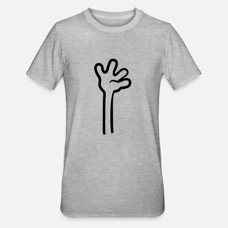 bras long dessin animé - T-shirt polycoton Unisexe - gris chiné