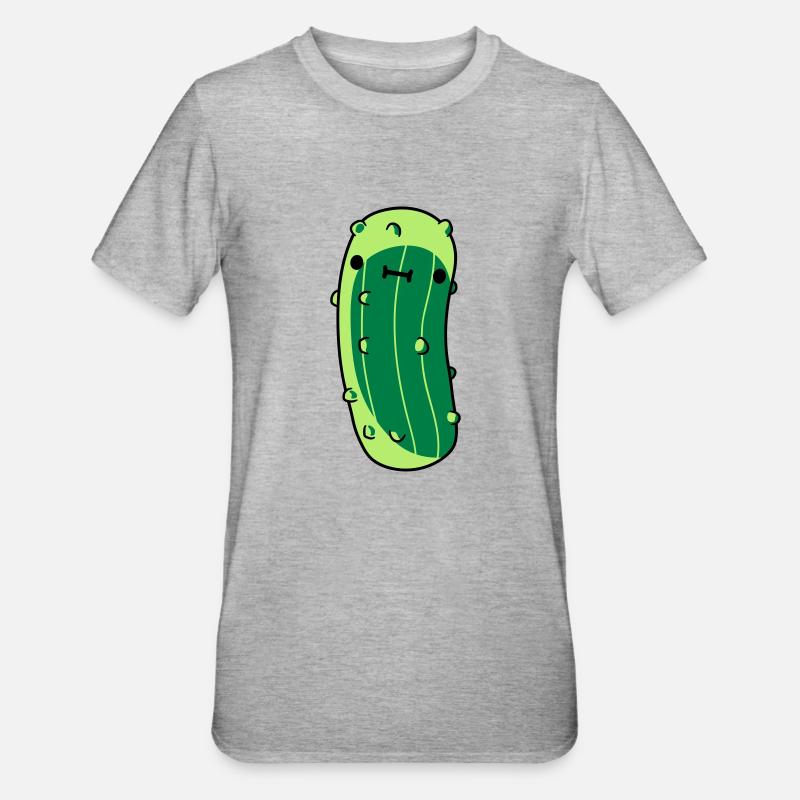 petit concombre avec - T-shirt polycoton Unisexe - gris chiné