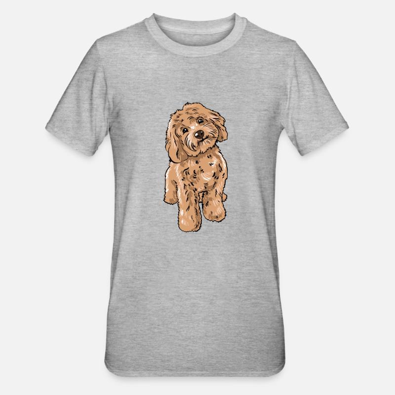Cockapoo Hund - Unisex Polycotton T-Shirt - Grau meliert