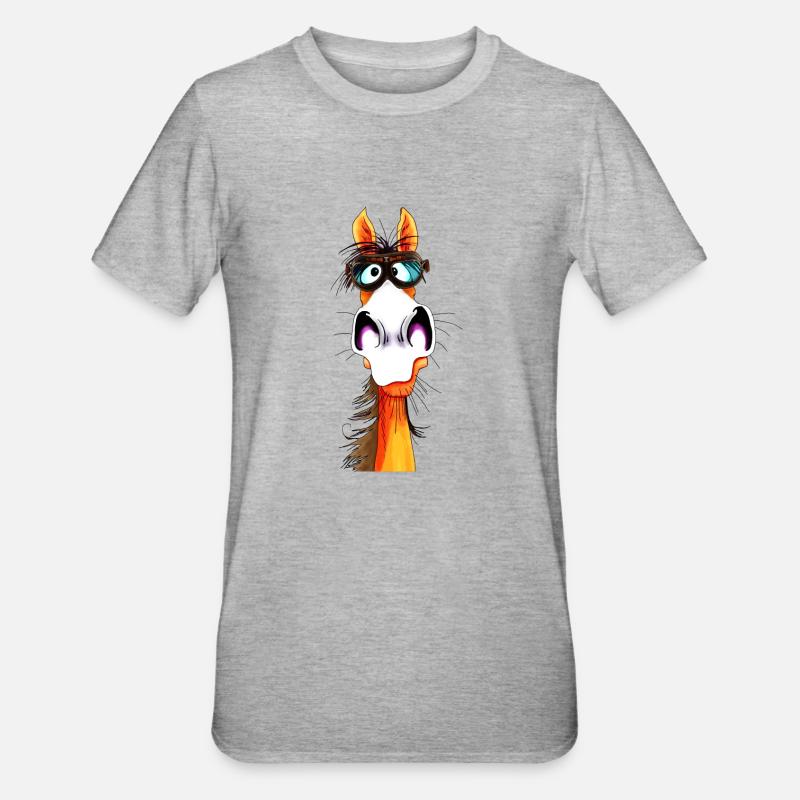 Cheval Plotz - T-shirt polycoton Unisexe - gris chiné