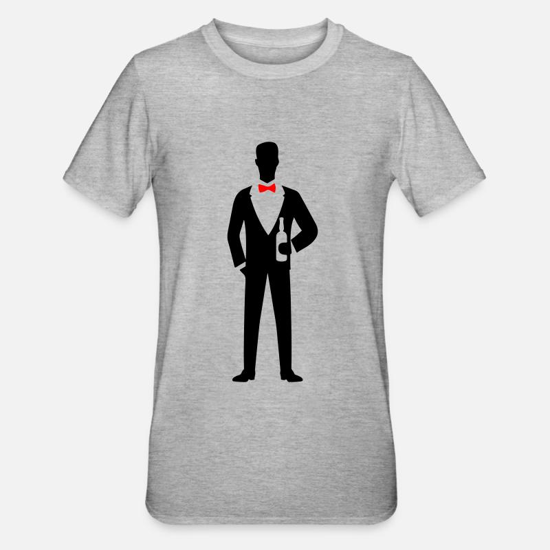 Marié Mariage Célibataire - T-shirt polycoton Unisexe - gris chiné