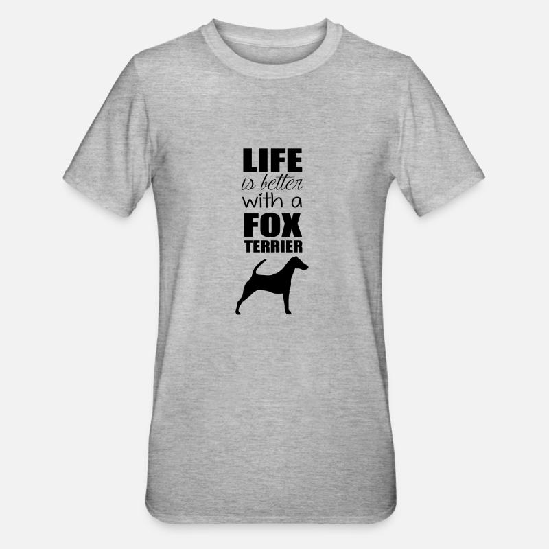 FOX TERRIER BLACK - T-shirt polycoton Unisexe - gris chiné