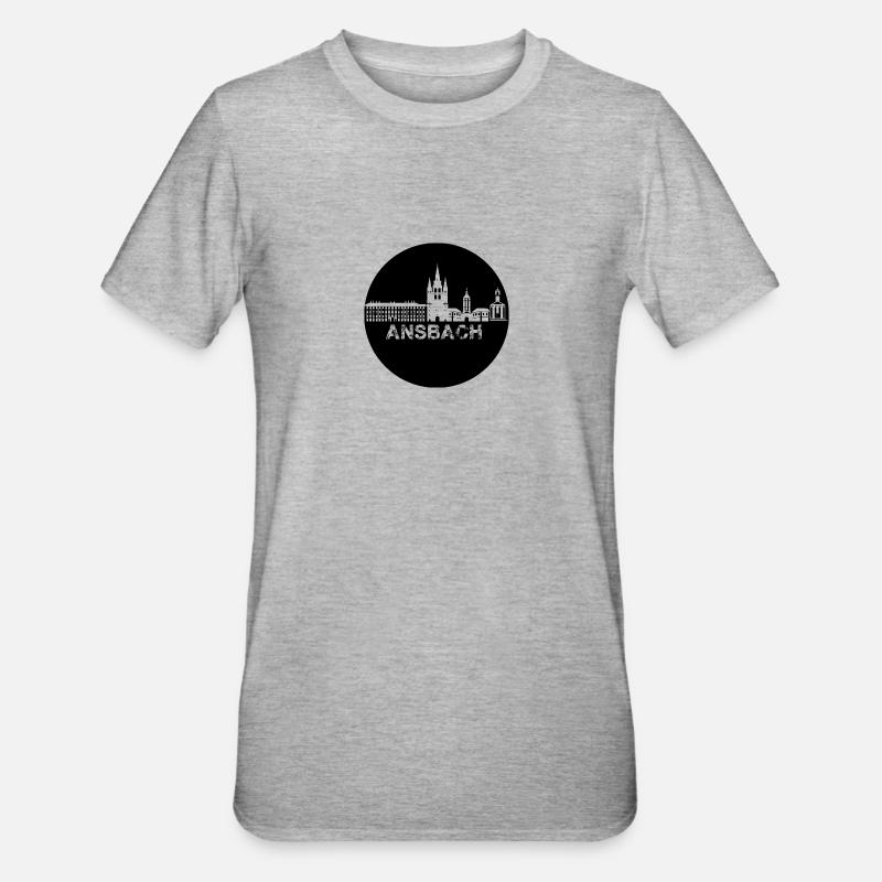 ansbach,skyline,noir,cercle - T-shirt polycoton Unisexe - gris chiné