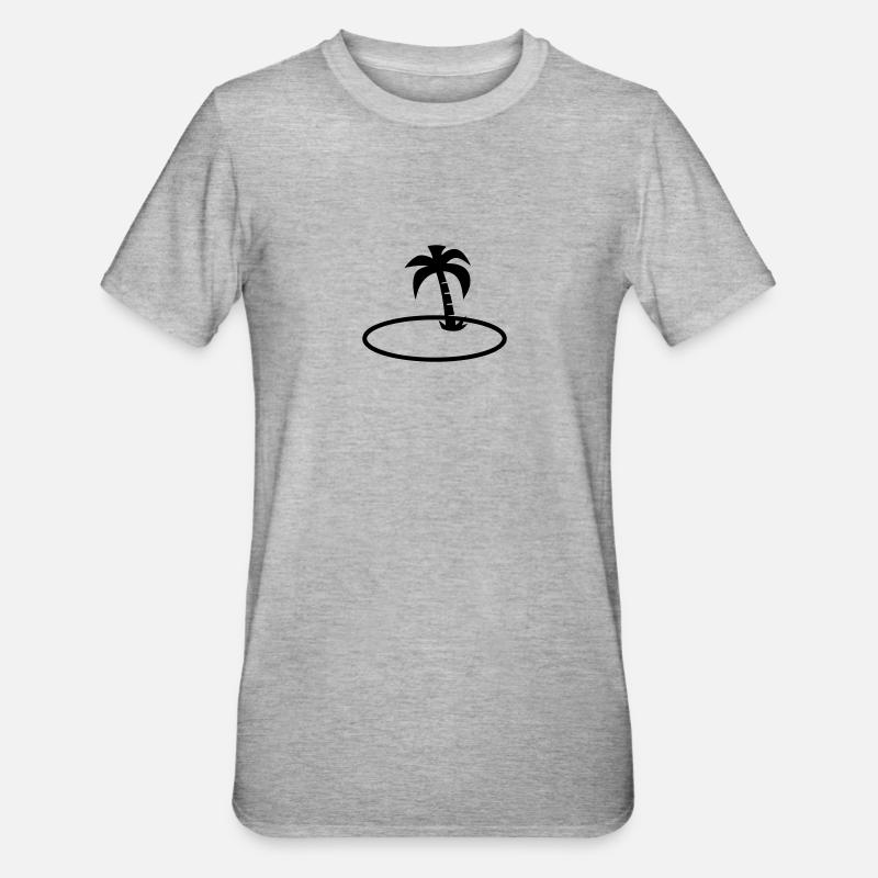 palm trees - T-shirt polycoton Unisexe - gris chiné