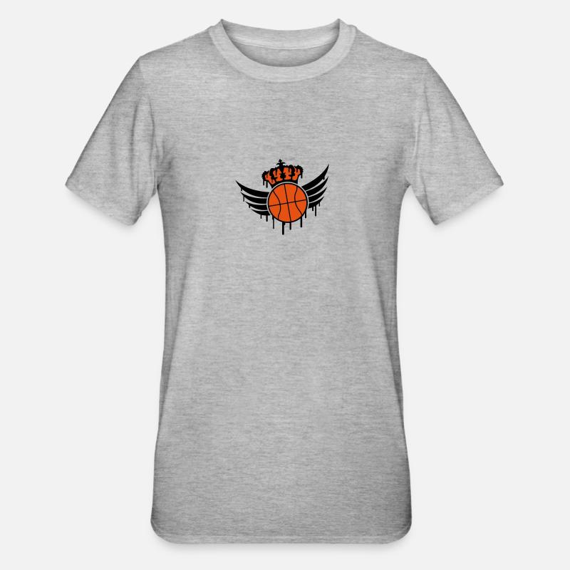Basketball Blazon Logo Graffiti - T-shirt polycoton Unisexe - gris chiné