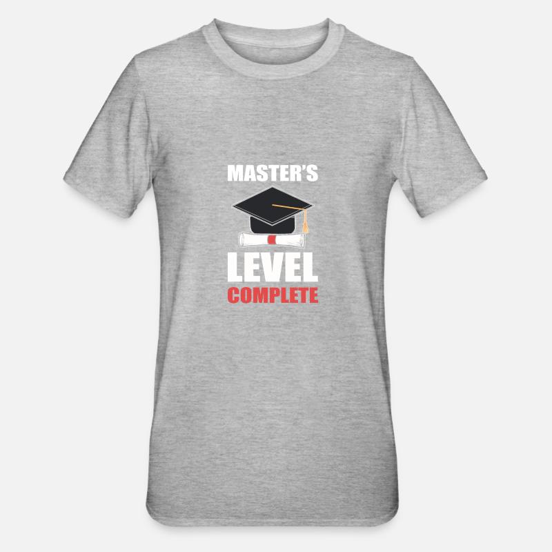 Master Studium Abschlussfeier - Unisex Polycotton T-Shirt - Grau meliert